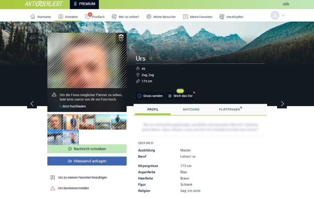 Aktiv & Verliebt Profilansicht