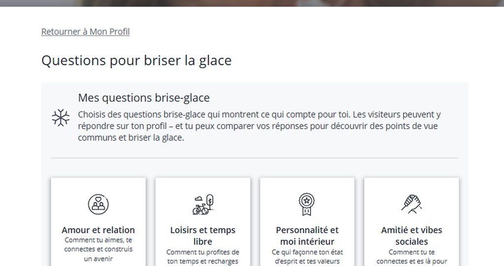 Questions brise-glace sur le profil be2