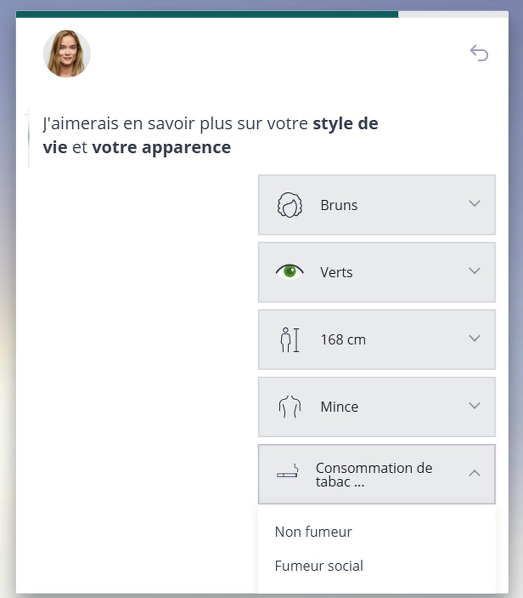 Étape style de vie et apparence lors de l'inscription sur CoupDeFoudre40plus