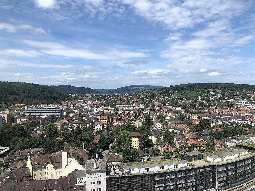 Blick vom Roten Turm über die Dächer der Winterthurer Innenstadt