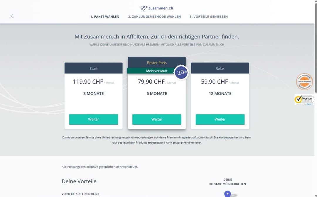 Zusammen.ch Preise