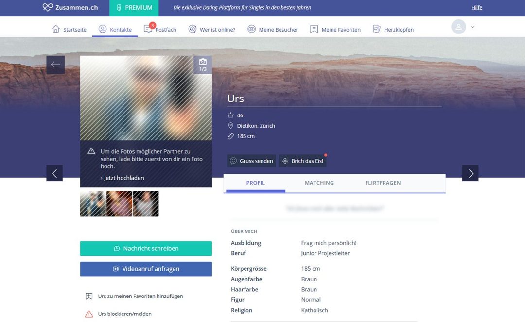 Zusammen.ch Profilansicht